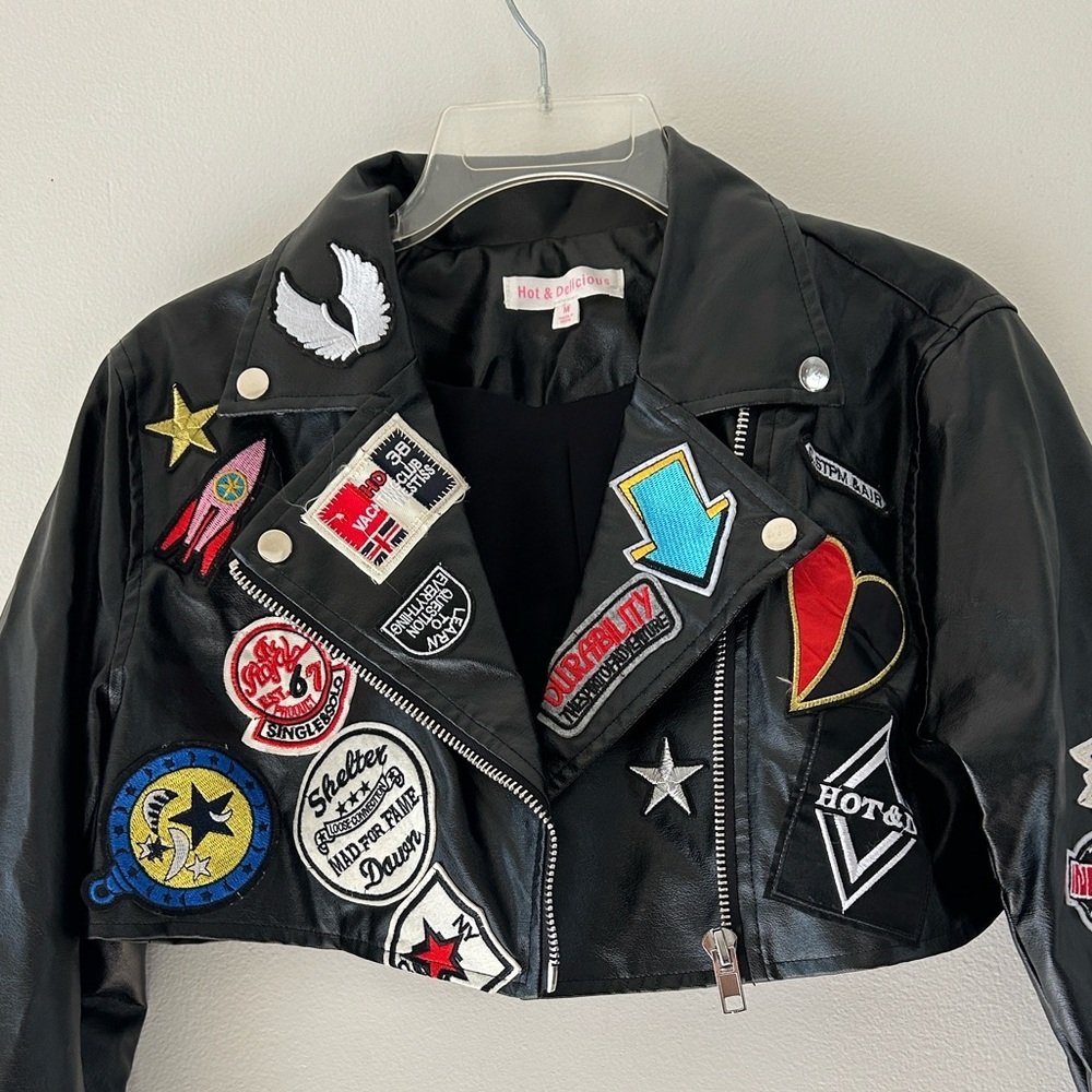 Hot & Delicious Black jacket with Colorful Patches - Picture 3 of 15